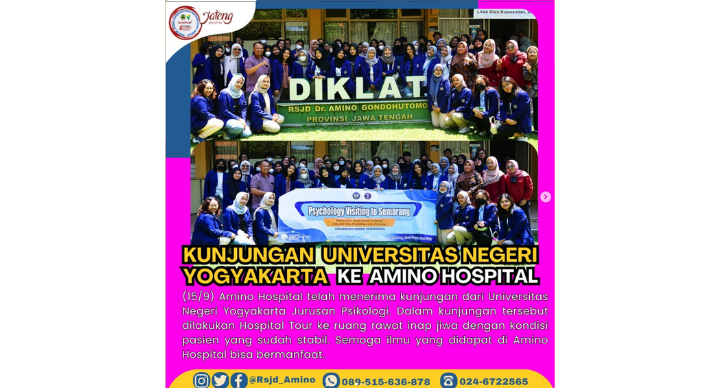 Amino Hospital telah menerima kunjungan dari Universitas Negeri Yogyakarta Jurusan Psikologi.